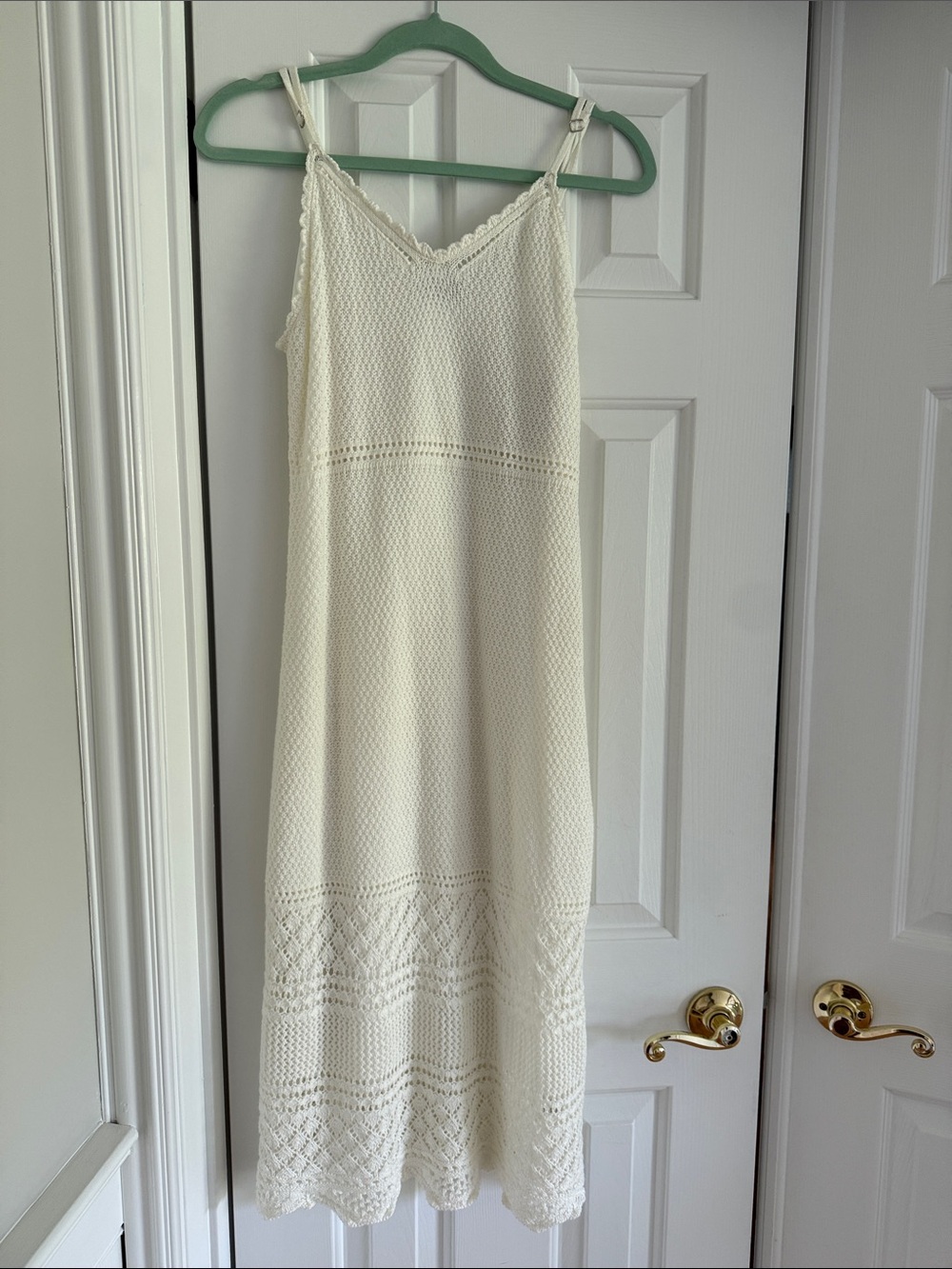NWT Crocheted Cream Slip Dress